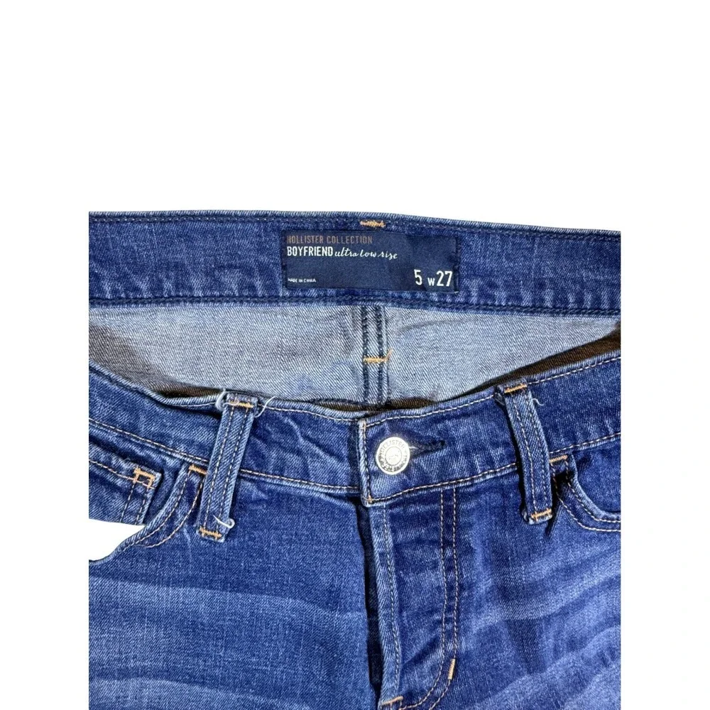 Hollister Women's Boyfriend Ultra Low Rise Distressed Capris size 5